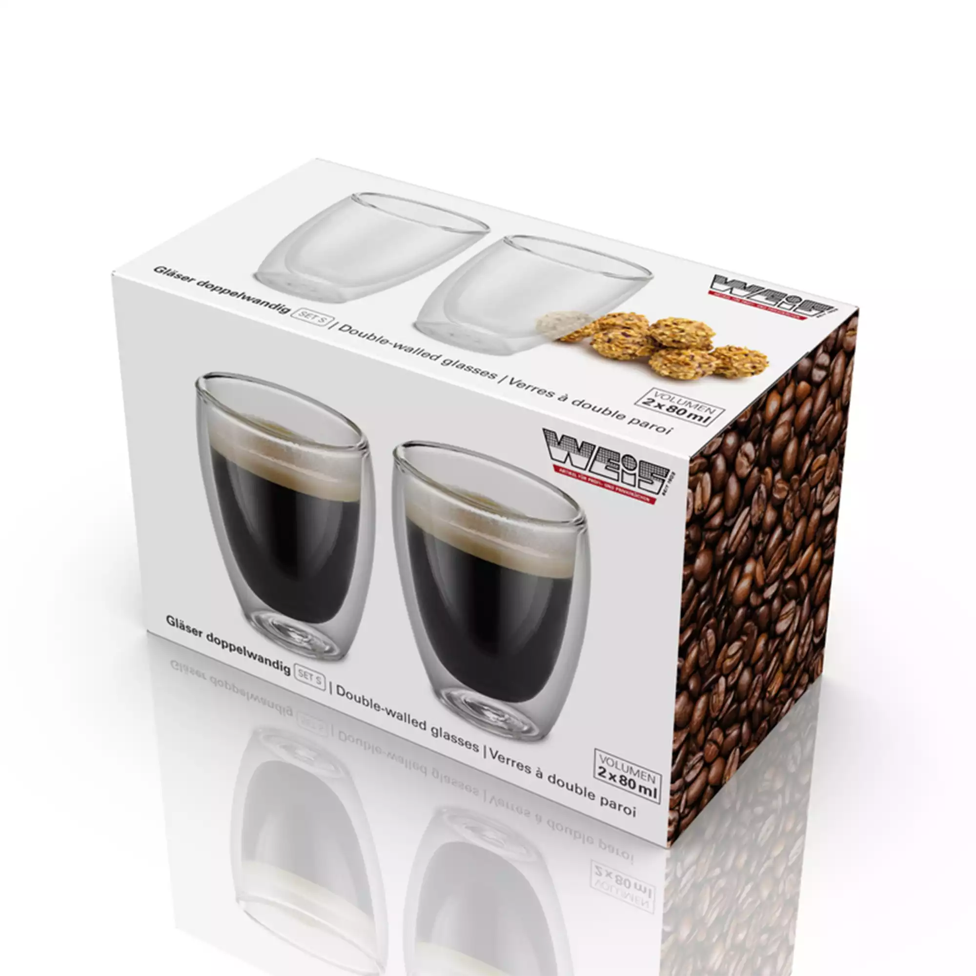 Espresso Glas Tasse Set doppelwandig